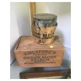 Antique Union Made tobacco pail, with a Kingsford
