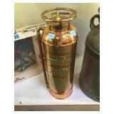 Acme vintage fire extinguisher, brass and copper,