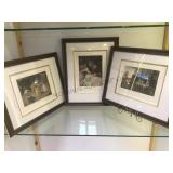 Arthur J Elsley suite of 3 plate pressed prints