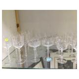 Cut Crystal stemware set, notched stems,  39 pcs