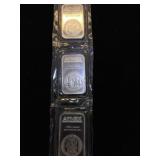 3- 1 Troy Oz. APMEX SILVER BARS, 3 x $