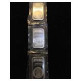 3- 1 Troy Oz. APMEX Silver Bars, 3 x $