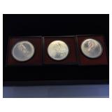 Set of 3. Sterling 1973,1974 & 1975 $10 Olympiad