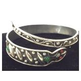Sterling Southwest style wrap around snake