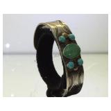 Sterling & turquoise Native Amer. Cuff bracelet