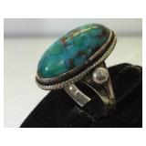 Sterling & Turquoise NATIVE American ring, size