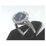 14k white gold & diamond ring, w/ appraisal, size