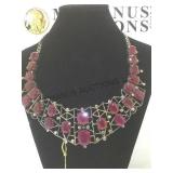 Sterling Ruby & Diamond necklace, w/appraisal