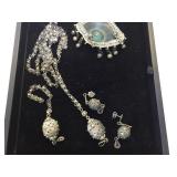 Coin silver pieces, brooch, earrings & more