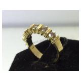 14 k gold & canary diamond ring, size 6