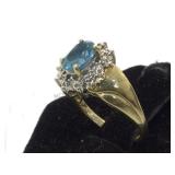 10 k gold & topaz right NGC, size 5.5