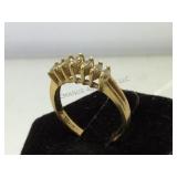 14 k gold ring w/diamonds, size 6