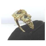 14 k gold ring w/ citrine gemstone, size 7.5