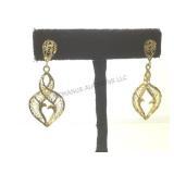 14 k gold filigree dangle earrings