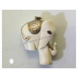 14 k gold & ivory elephant, damaged