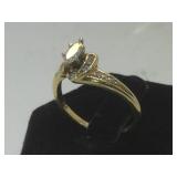 14 k gold & diamond ring, size 7