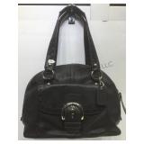 Coach xl black leather front pouch satchel w/