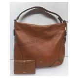 Ralph Lauren tobacco leather large shoulder w/