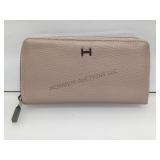 Halston dusty rose zip around wallet.
