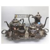 Poole plated silver serving set, 5 piece