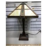 Leaded glass lamp, Frank Lloyd Wright style, 23