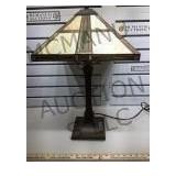 Leaded glass lamp, Frank Lloyd Wright style, 23