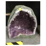 Brazilian geode, amethyst crystals, 16 in H,