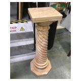 Burma Teak marble pedestal, comes apart for