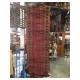 Hand tied Bokhara rug, runner, 38.5 wide x