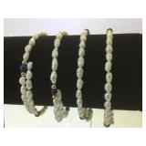 4- sets of sea pearls w/ 14k gold beads