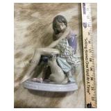 Lladro, girl with cat