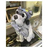 Dog figure, composition, very heavy, 12 in H,