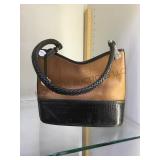 Brighton brown / black crocodile leather trimmed