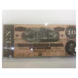 1864 $10 Confederate  Currency