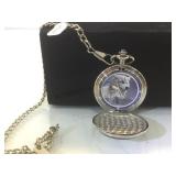 Westminster wolf themed pocket watch & chain