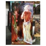 Painting on canvas of woman 24 x 47 inch ,