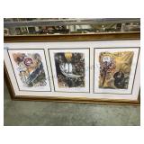 Framed numbered Chagall triptych with COAs