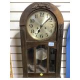 Vintage Fasco wall clock with pendulum and key