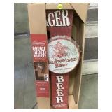 NIP LED light up metal sign Budweiser Beer