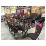Picasso inspired designer made glass top dining