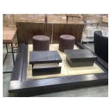 Designer modern king size wooden bed platform