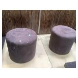 Pair of micro suede ottomans