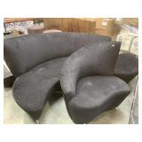 Designer modern abstract curved sofa and matching