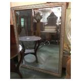 Lg framed beveled mirror, approx 45 x 60 in