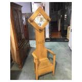 Antique quarter sawn oak hall stand, lift seat,