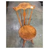 Oak claw foot piano stool, revolving adjustable