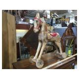 Solid wood handcrafted hobby horse, Well Dressed