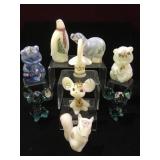 Signed hand painted Fenton mice, bears, squirrel,