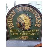 Vintage wooden Indian Motorcycles 3D display
