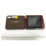 Joseph Abboud black Leather slim fold wallet NIB